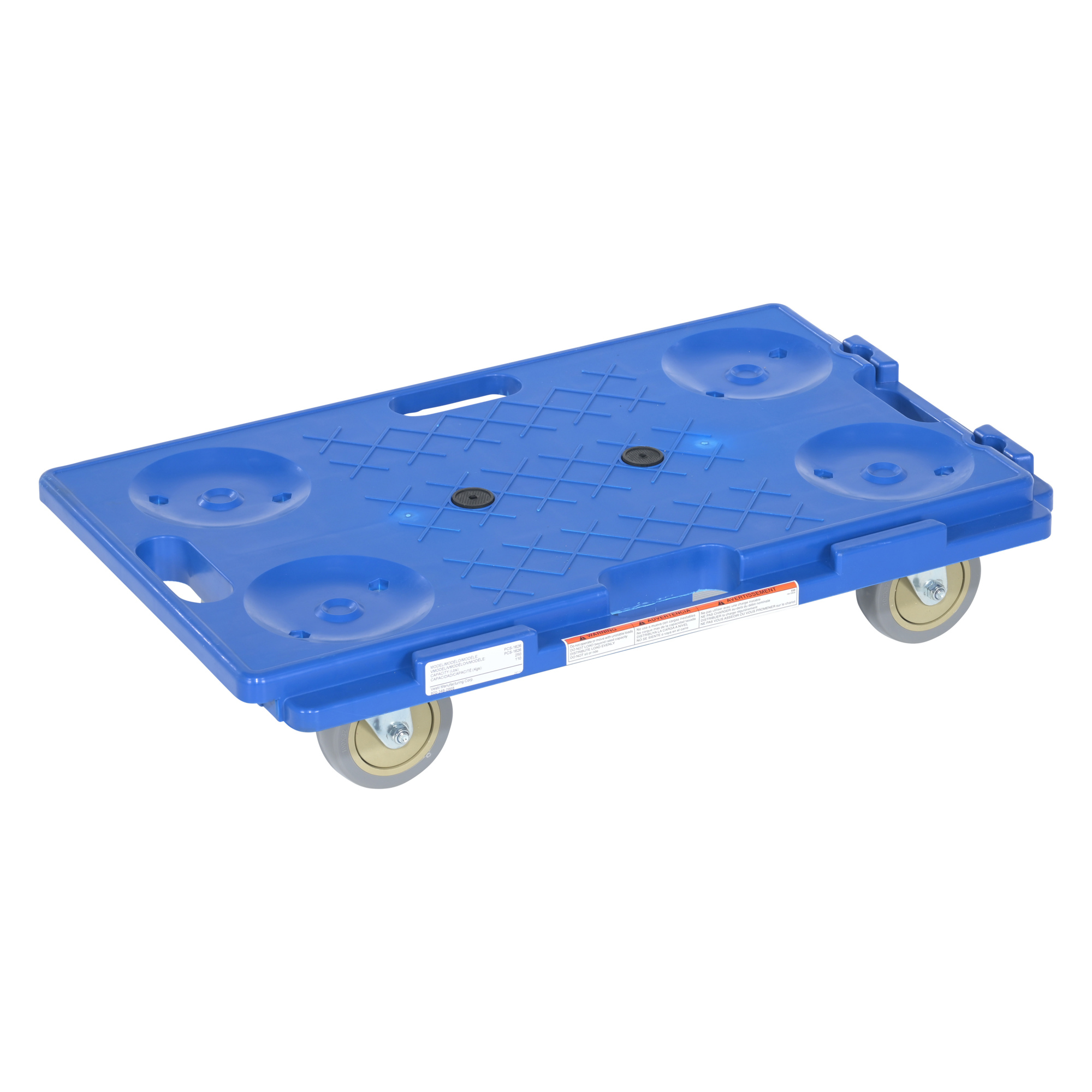 Vestil Plastic Interlocking Dolly 26-3/4 In. x 15-3/4 In. x 6-1/2 In. 250 Lb. Capacity Blue